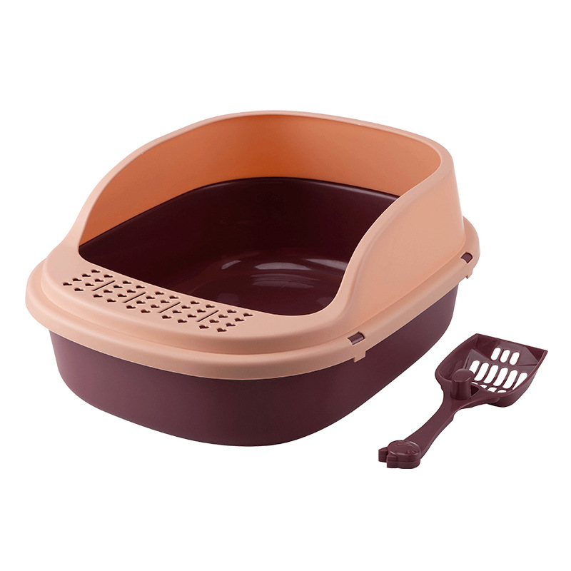 The new large semi-enclosed large-space cat litter box comes with a hanging cat litter shovel