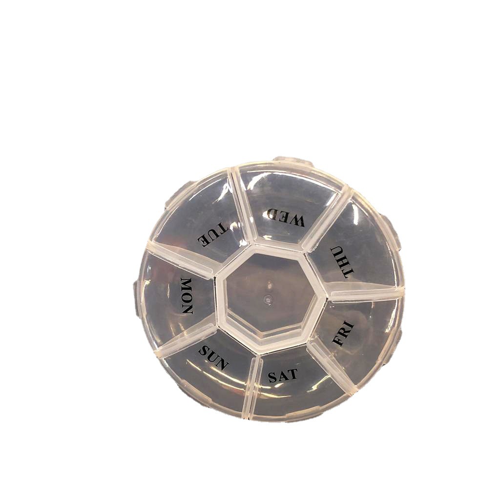 7 Days Transparent Circular Medicine Box Large Capacity Health Care Product Box A Week Hepagon 7 Medicine Box Rs-600027