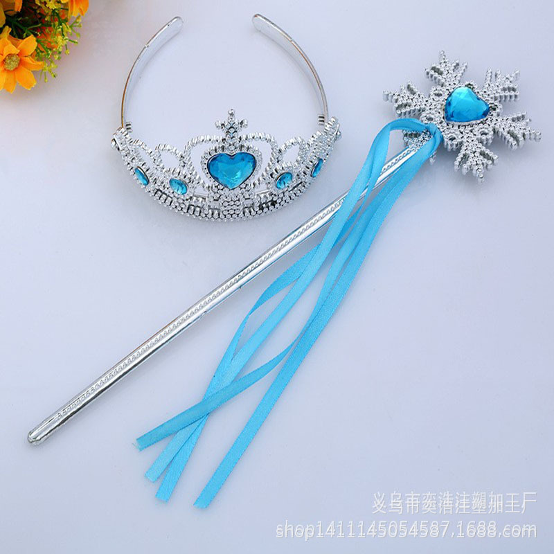 Manufacturers direct sales Halloween children's crown magic stick snow stick children's jewelry Princess Aisha crown headband