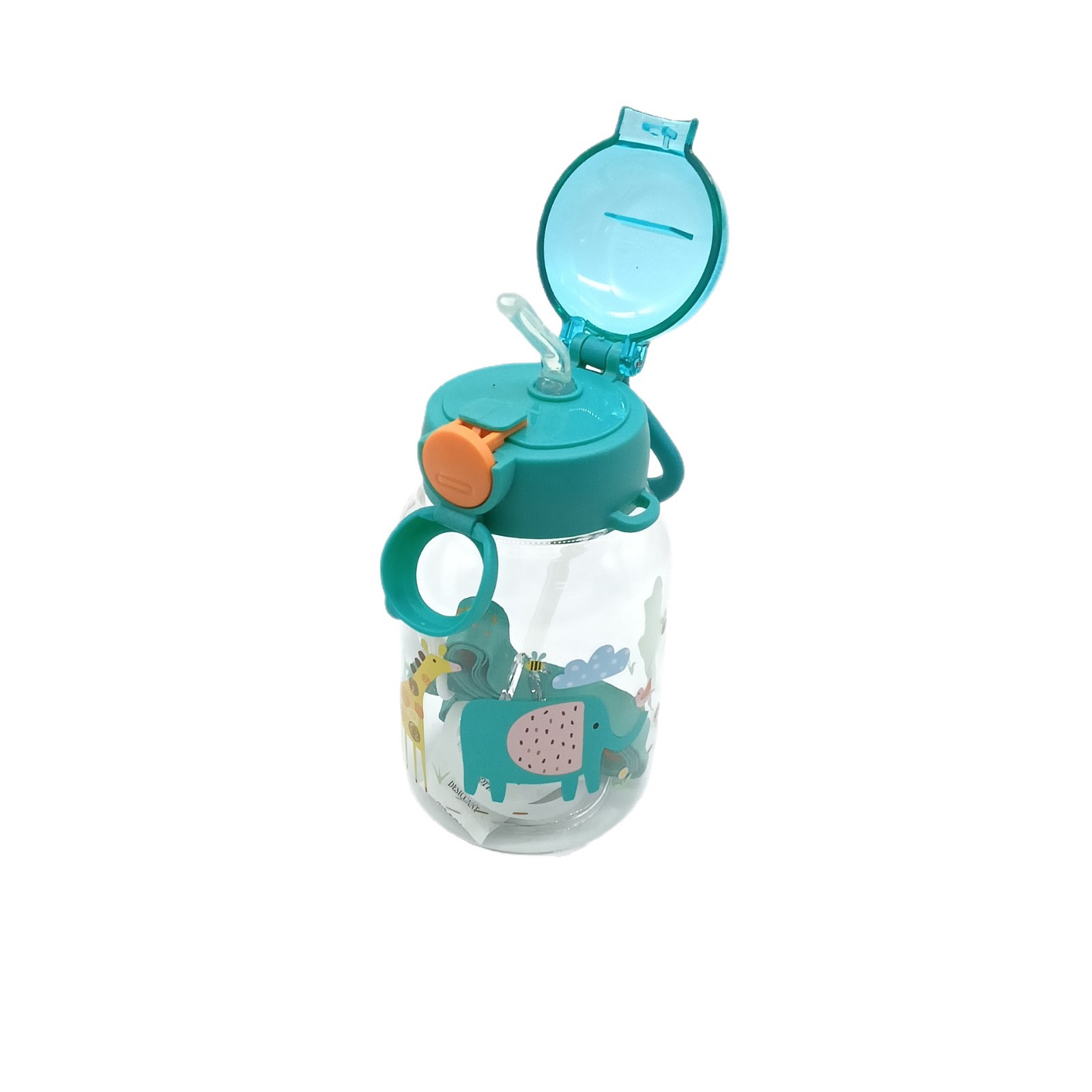 Cartoon cute water cup, school-specific children's student plastic cup, children's water cup with straw, high appearance level, portable Item Picture