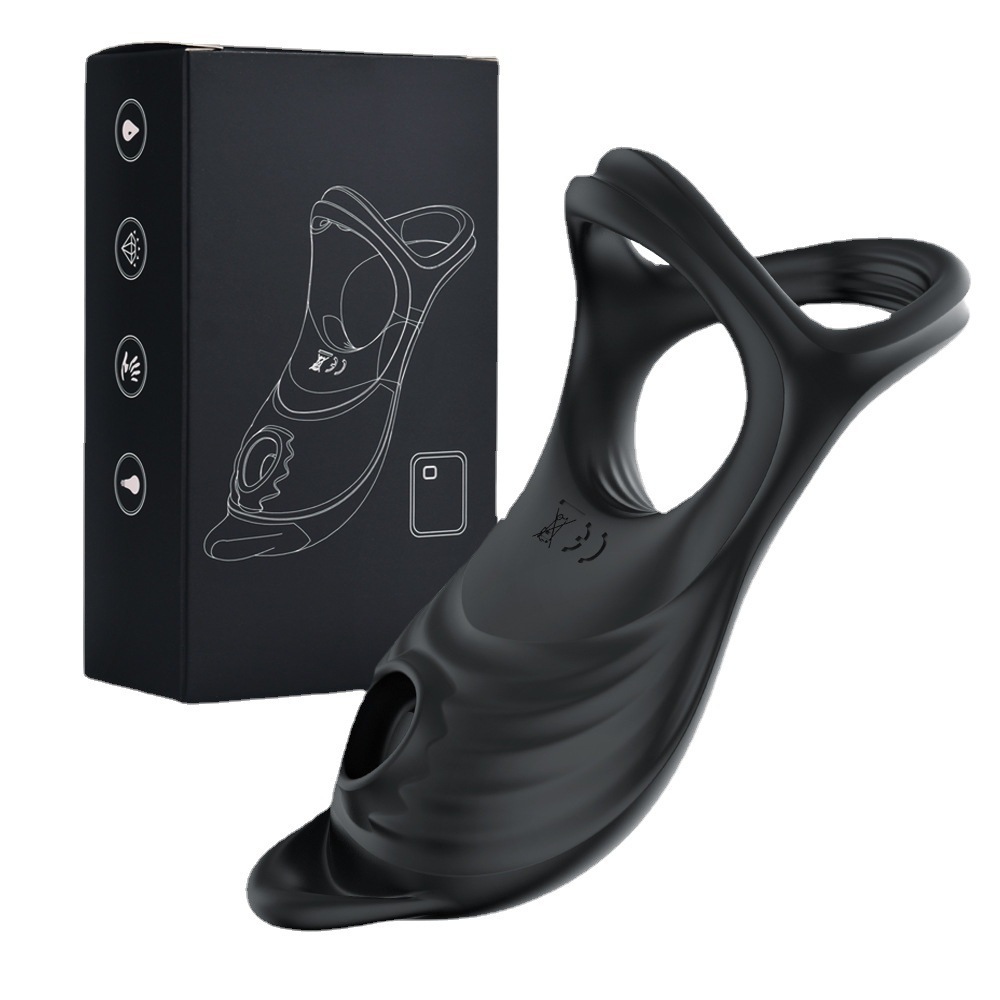A vibrating remote control dual-ring silicone charging adult sex toy for both men and women Item Picture