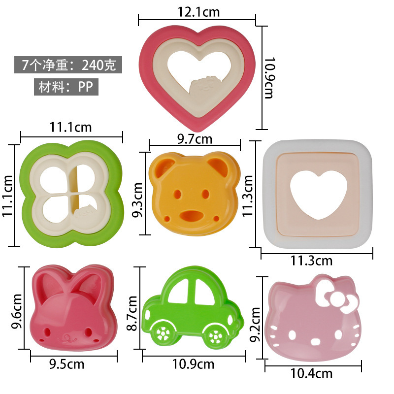 Diy Multiple Sandwich Mold Bread Cut Toast Cut Car Bear Rabbit Cat Bread Mold Bento Mold Application Scenario