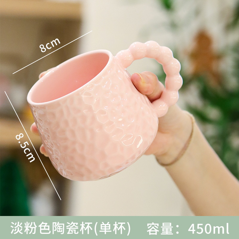 Simple mug with lid, spoon, office breakfast cup