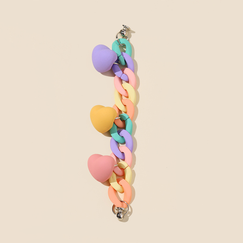 New mobile phone chain pendant, chain rubber paint, bear butterfly diy bracelet, mobile phone case accessory for women details Picture