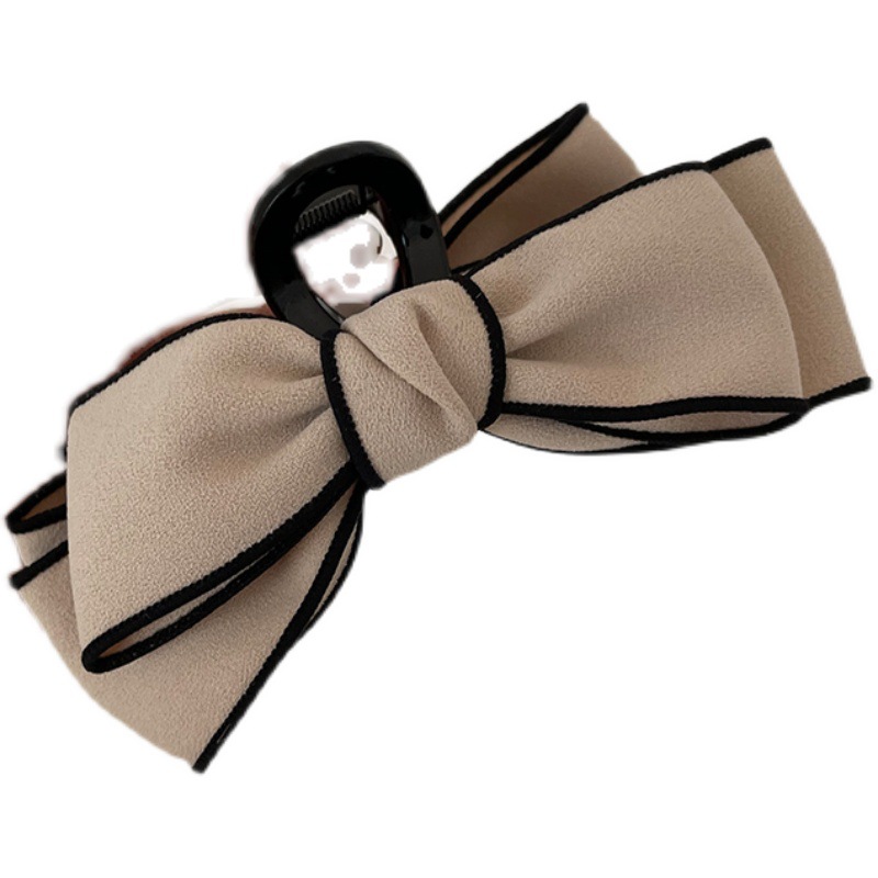Korean autumn and winter new fashionable black and white bow large bun hair clip, outdoor girl shark clip hair clip accessory Item Picture