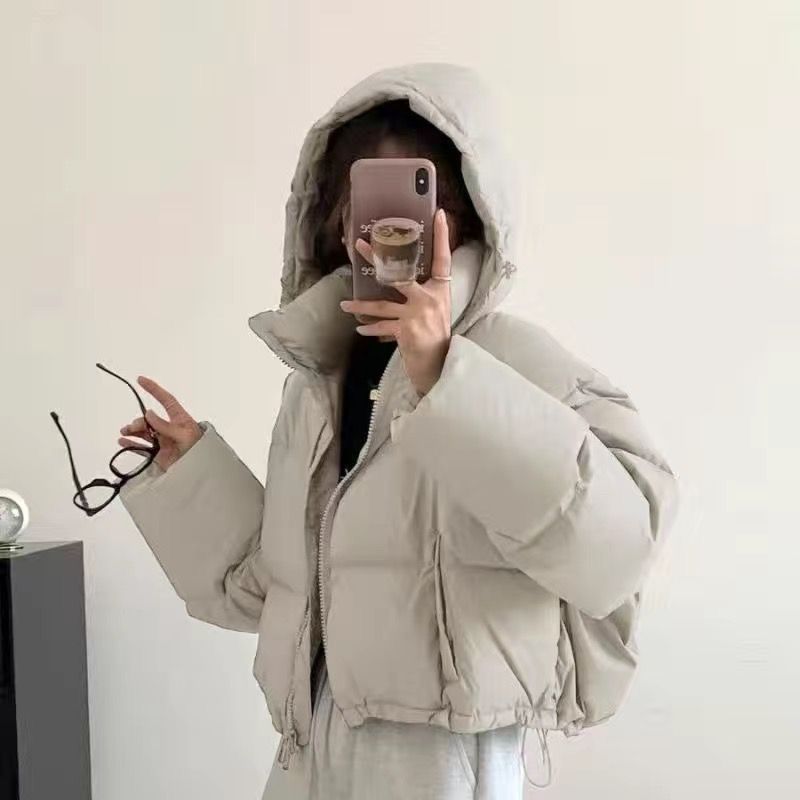 短款羽绒服女2025新款韩版小个子高腰加厚宽松面包服白鸭绒冬外套详情22