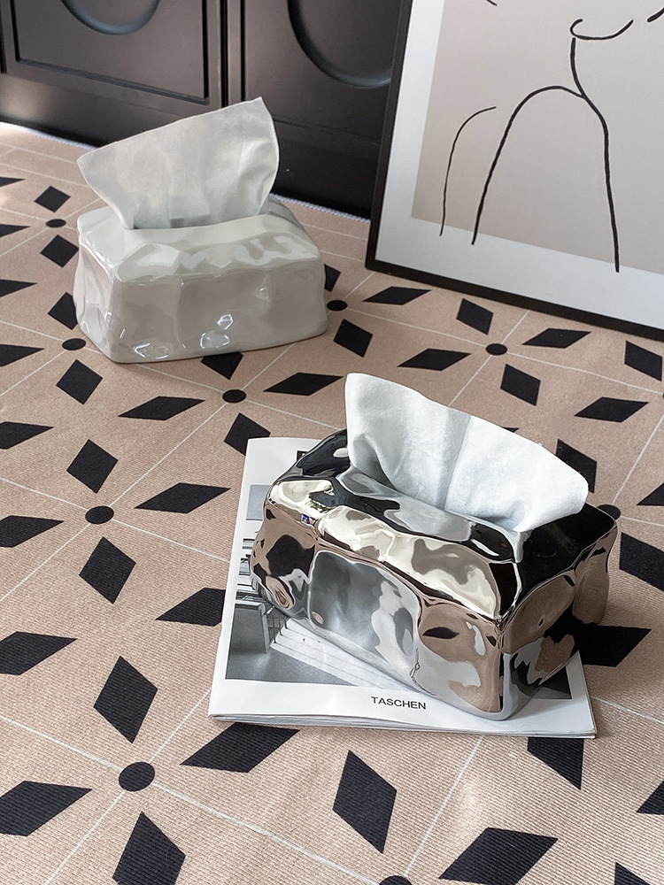 CMYD from the future "non-melting" ice cubes Nordic creative ceramic tissue box artistic decorative pieces