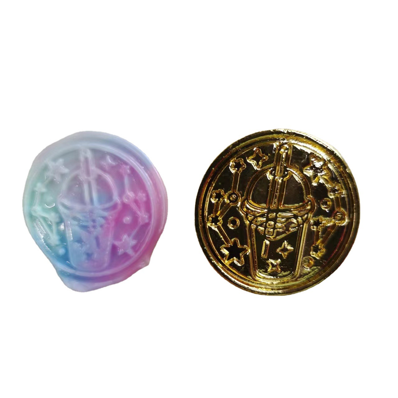 火漆复古金属白底实物图