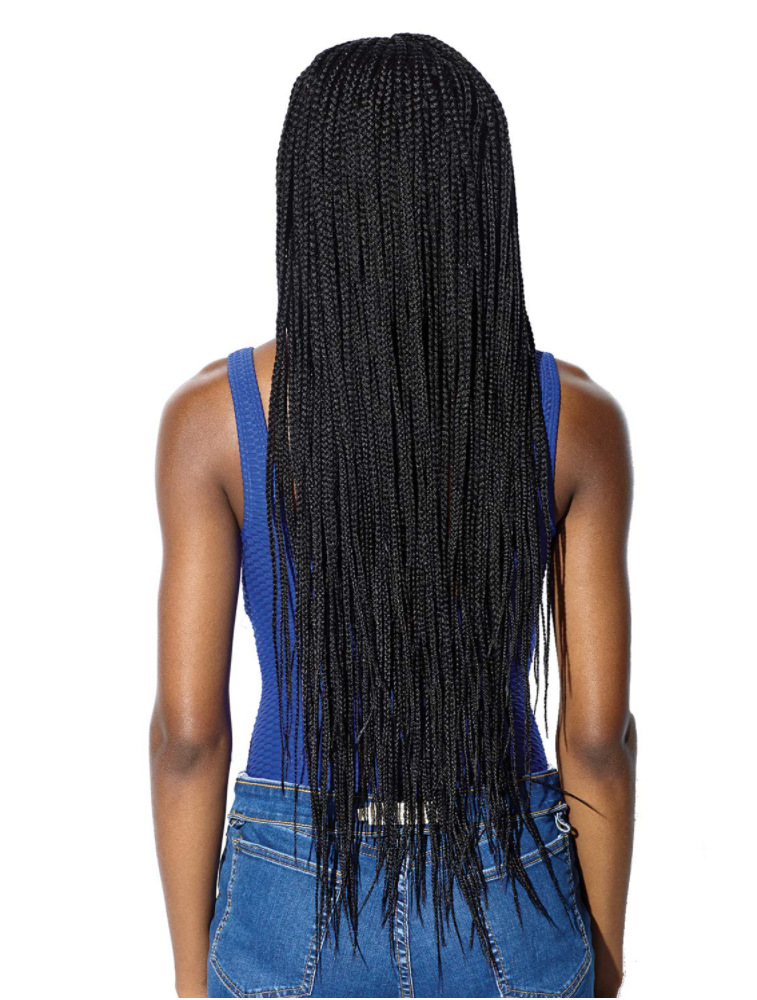 African Braid Wigs, European and American wigs, long hair for women, elastic net machine-made synthetic fiber headgear Box Braid Wigs Specification image