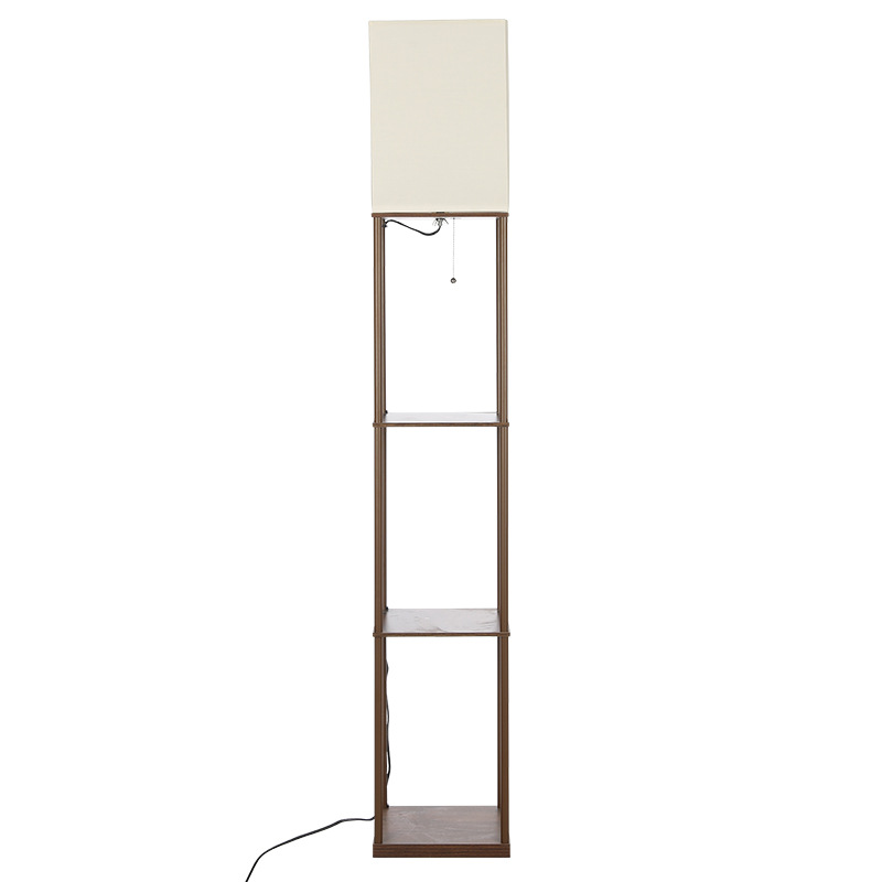 Amazon cross-border shelf floor lamp, retro fabric American-style study, bedroom, living room corner standing ambient light Item Picture