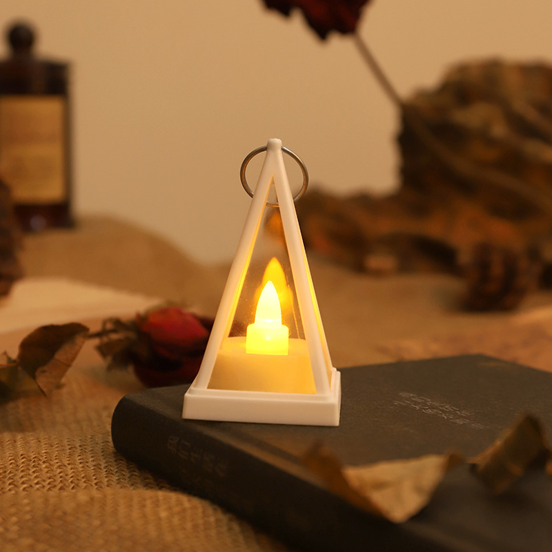 Halloween Accessories Triangle Wind Lamp Pendant Lighting Decoration European New Led Electronic Candle Light Portable Wind Lamp Application Scenario