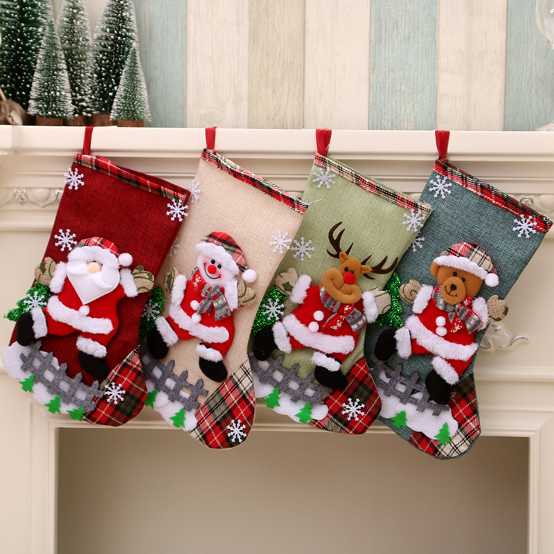 Christmas Decorations Santa Claus Small Socks Christmas Tree Pendant Christmas Stocking Gift Bag Christmas Bag Specification drawing
