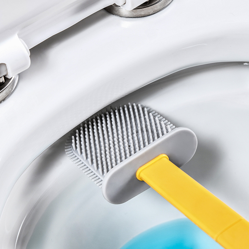 Household Simple Toilet Brush Set Can Wall Hanging Plastic No Dead Corner Toilet Brush Daily Necessities Long Handle Cleaning Brush Specification drawing