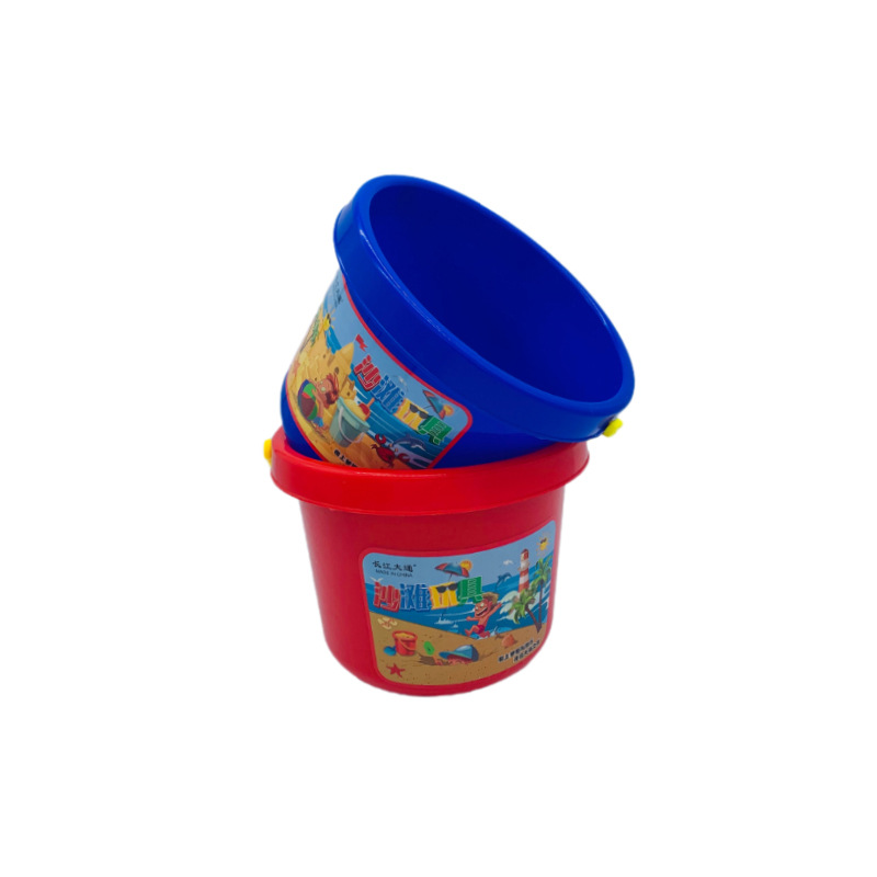 Wholesale beach bucket toys thickened plastic bucket splashing sand digging snow fishing tools stand fishing bucket size Item Picture