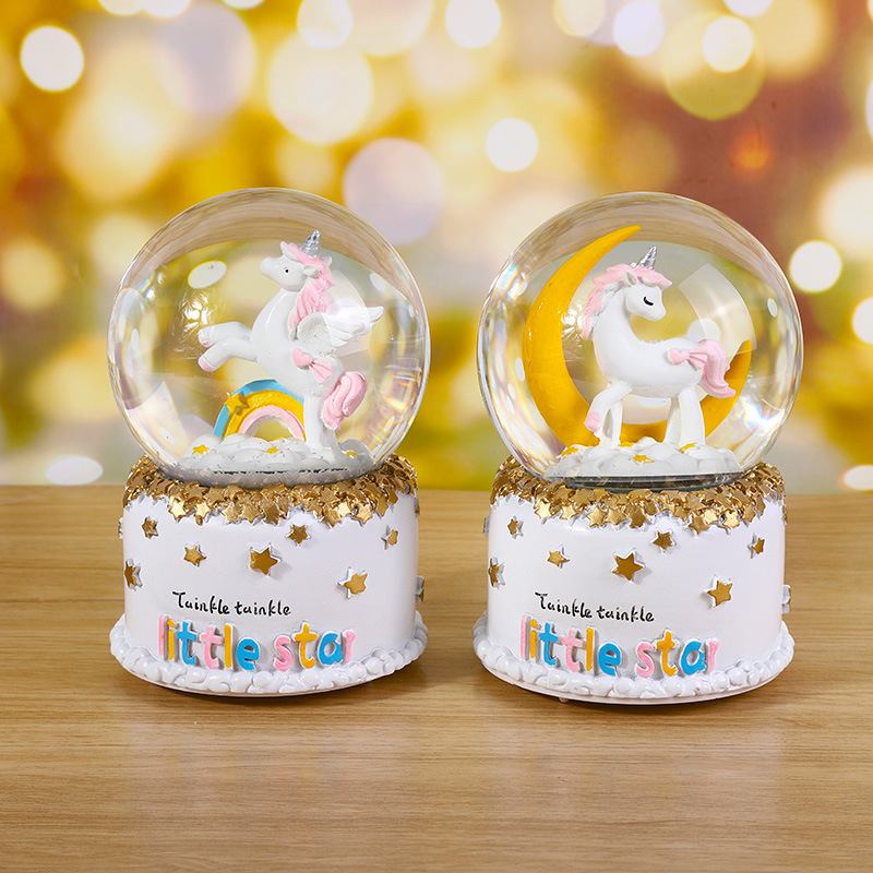 65 Small Luminous Crystal Ball Cute Cartoon Figure Night Light Home Tabletop Decoration Couple Birthday Gift