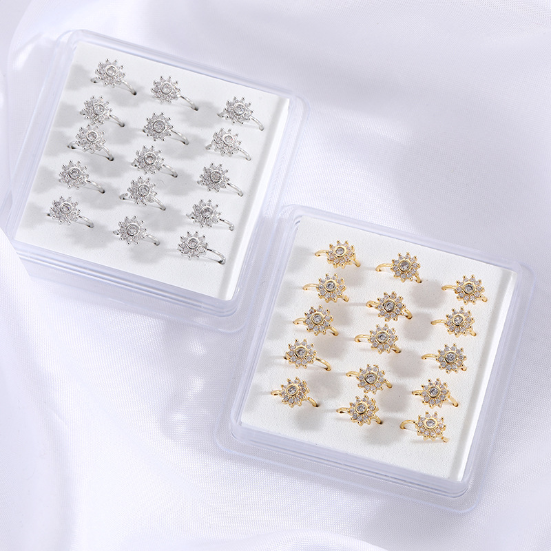 Creative Sunflower Opening Free Piercing Nose Ring Fashion Personality Hao Stone Piercing Jewelry High Sense Jewelry Accessories For Women