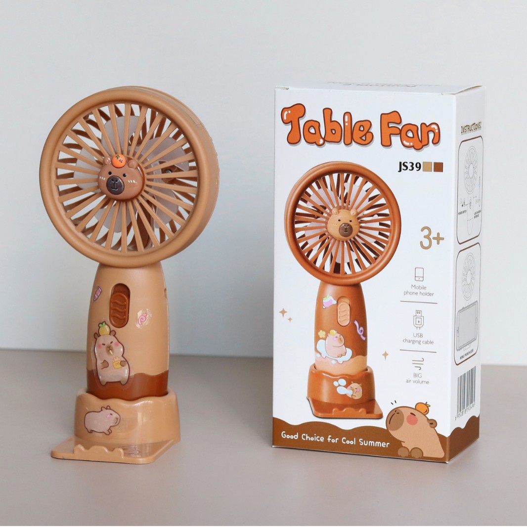 Foreign Trade Cross-Border Kapibala Handheld Fan With Base Usb Charging Portable Small Fan Mini Fan Item Picture