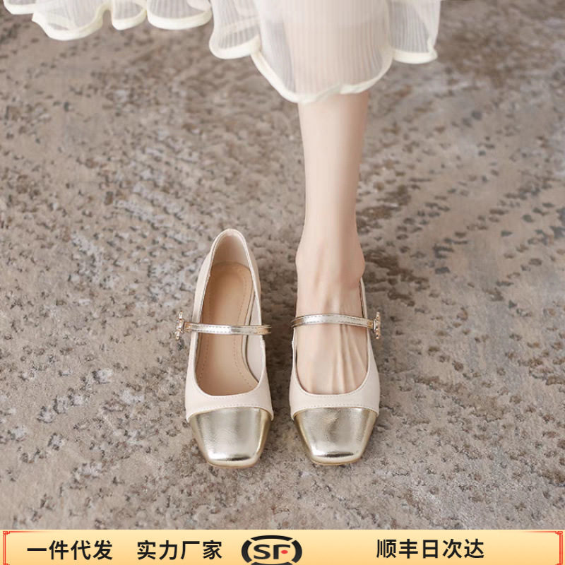 羊皮版~国风玛丽珍鞋晚晚风温柔配裙子小香风浅口平底法式单鞋女