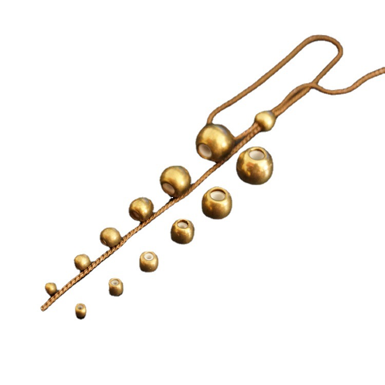 Round bracelet telescopic spacer beads, rubber copper beads necklace, silicone positioning buckle, DIY accessories with circle adjustment beads Item Picture