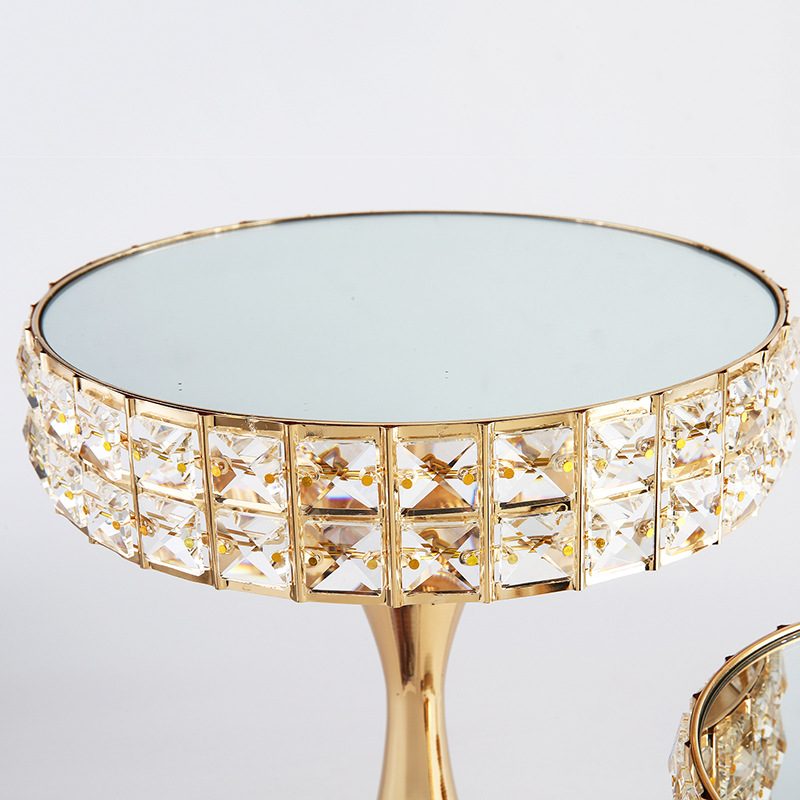 Amazon European Square Bead Crystal Tray Cake Dessert Tray Wedding High Cake Stand Home Mirror Decoration Specification drawing