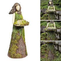 Fairy tale forest girl bird feeder Resin crafts Outdoor garden statue garden lawn decoration resin ornaments