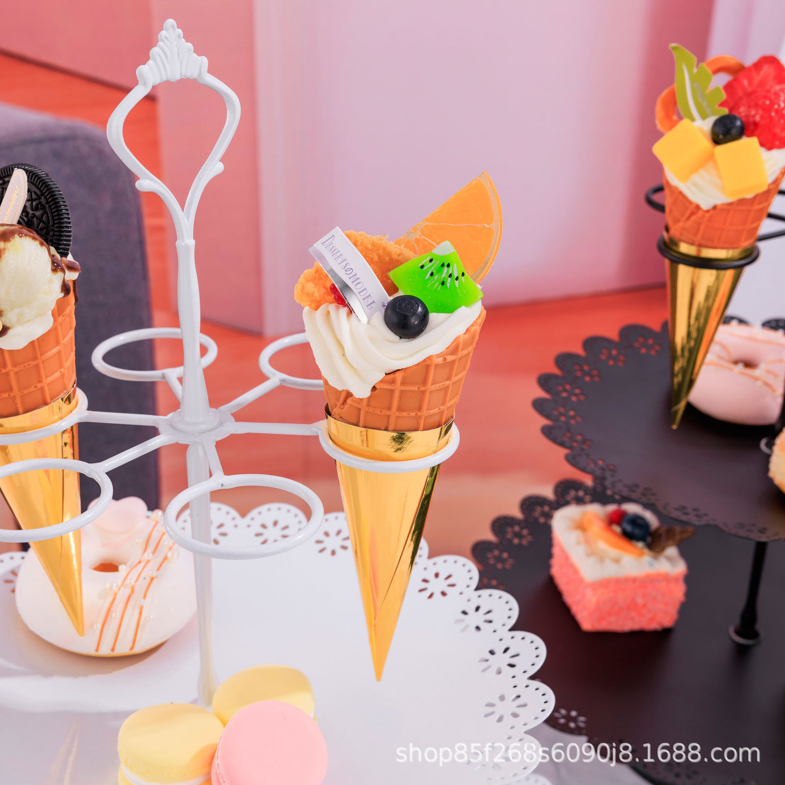 New Cake Stand Removable Party Wedding Party Dessert Display Tray Creative Birthday Props Cone Stand Specification drawing