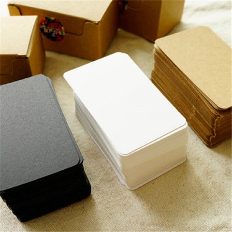 【100张/盒】单词卡空白小卡片纸硬卡明信片书签留言黑色卡片识字