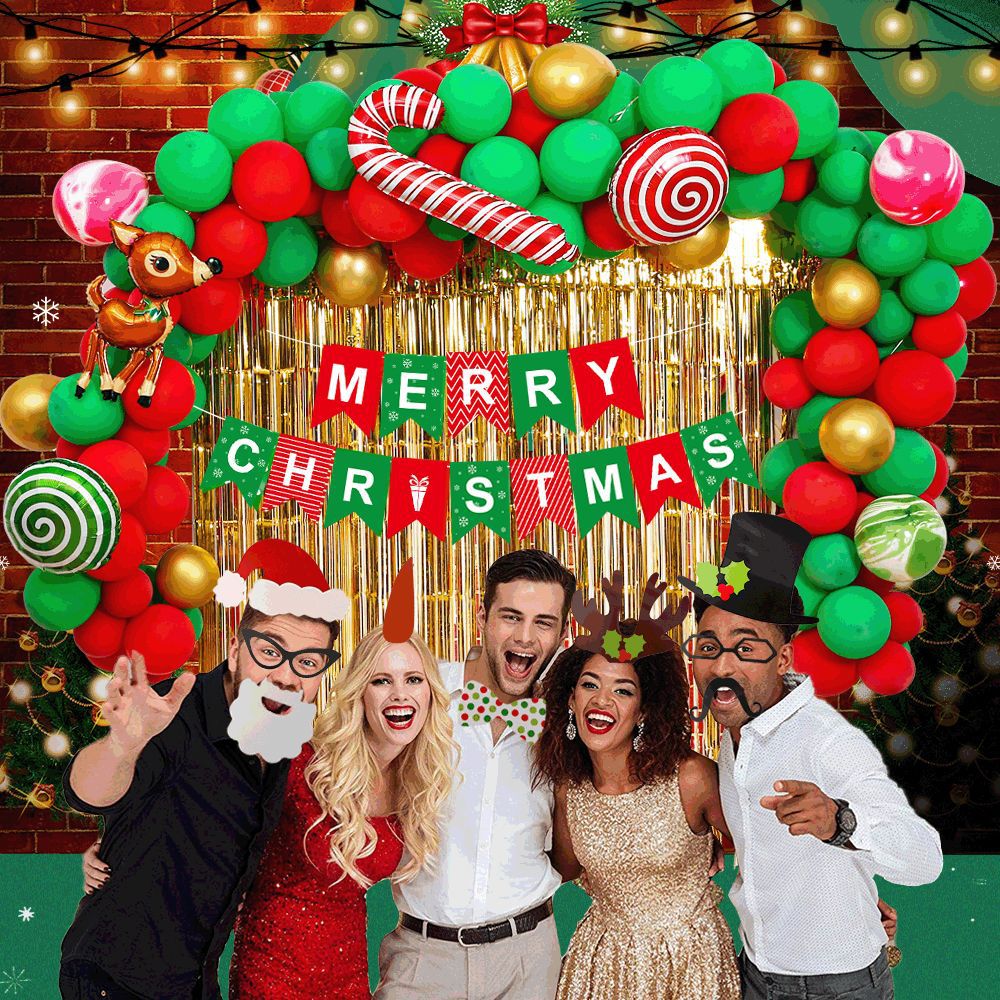 Christmas balloons Christmas supplies Decorative balloons Aluminum film latex balloons set up balloons for Christmas