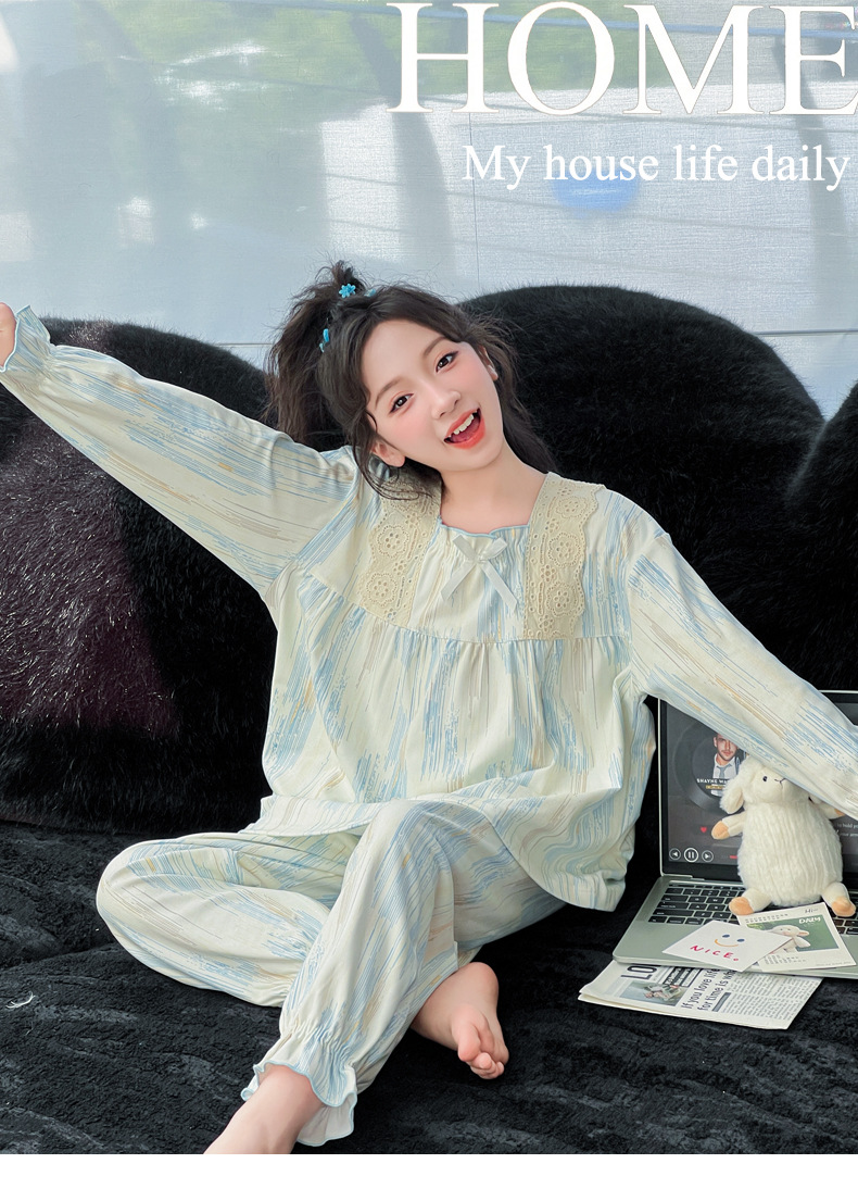 女大童秋冬德绒睡衣套装2025新款小女孩洋气公主保暖家居服两件套详情16