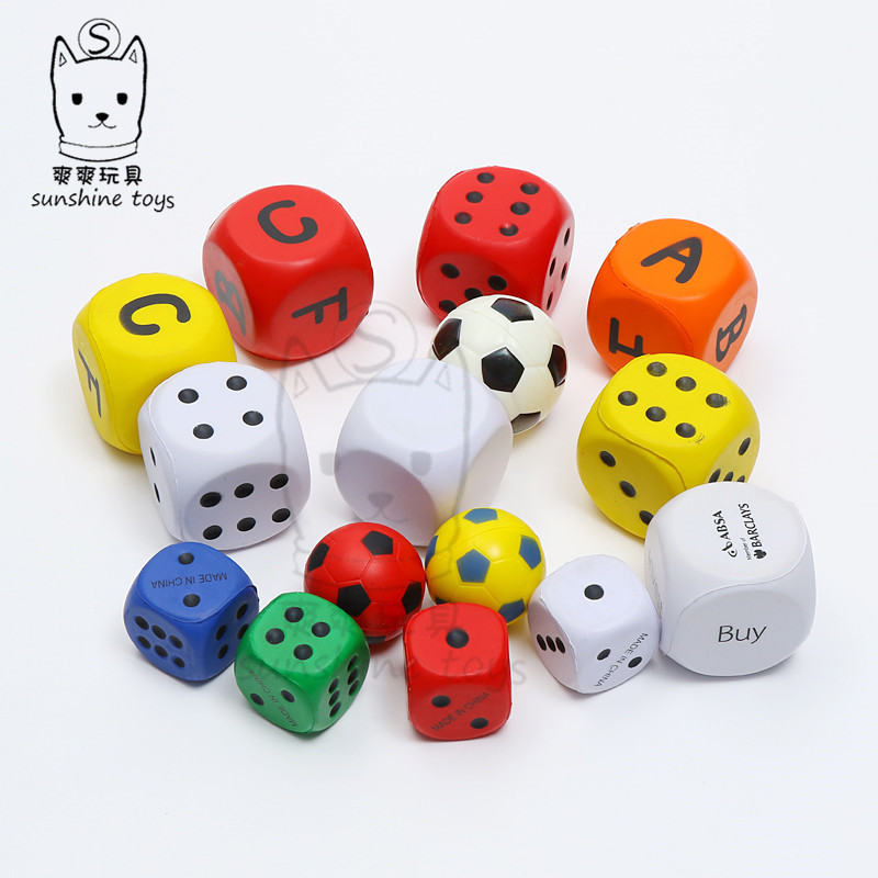 Cross-border factory soft solid PU foam foam ball round corner square big dice promotion game crafts thumbnail