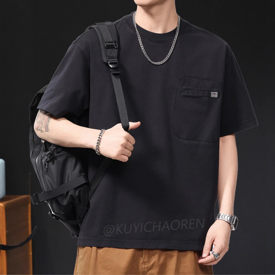 American retro trendy brand short-sleeved T-shirts for men's summer 2025 new large-sized high-end clothing, heavyweight men's T-shirts Application Scenario