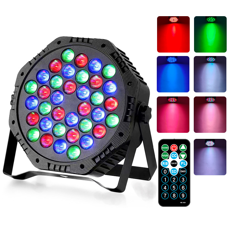 36 Single Color Full Color Led Panlamp Dance Room Colorful Light Dance Room Atmosphere Light Wedding Performance Fill Light Stage Light