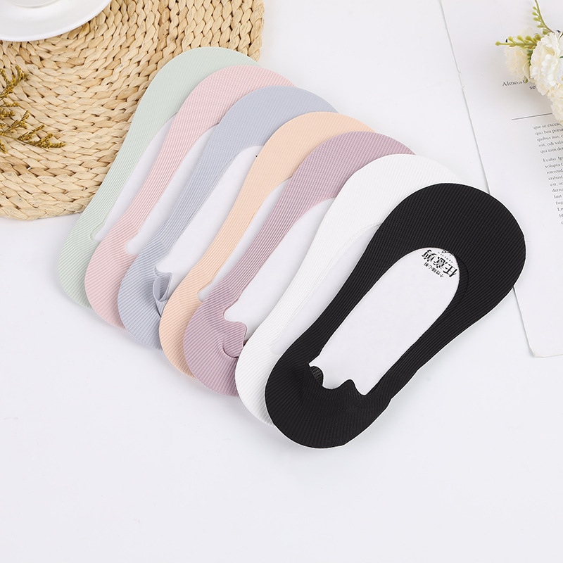 Any Cut Round Mouth Spring/Summer Thin New Socks High Female Ice Silk Invisible Socks Any Cut Off With Non-Slip Boat Socks details Picture