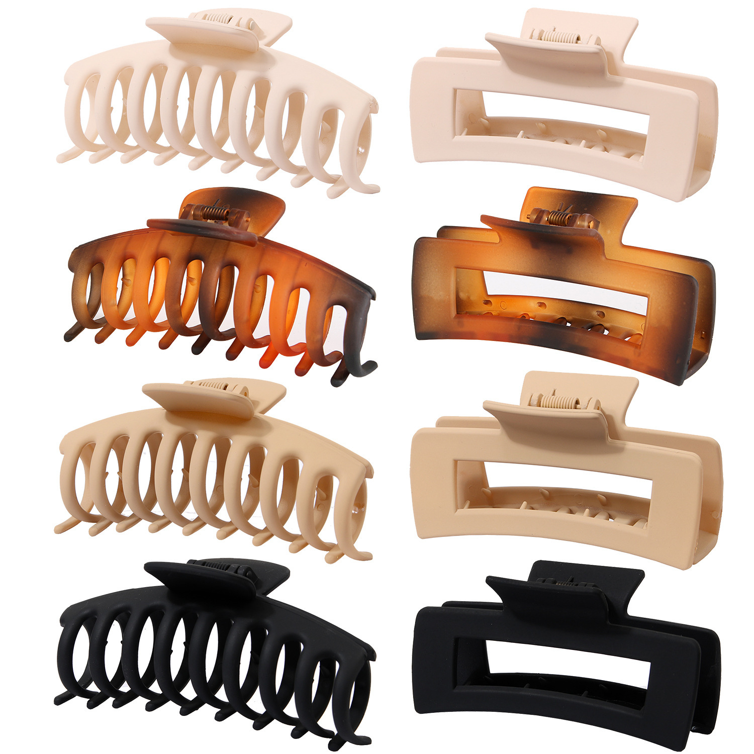 Crossover amazon nuevo ps plástico nubuck grip hairclip simple quilla pelo garra conjunto combinado clip tiburón Application Scenario
