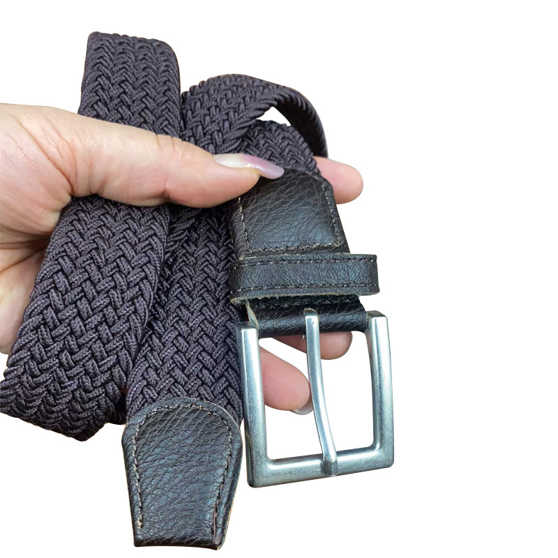 Wholesale of men's elastic woven belts, popular online casual needle-buckle women's canvas belts