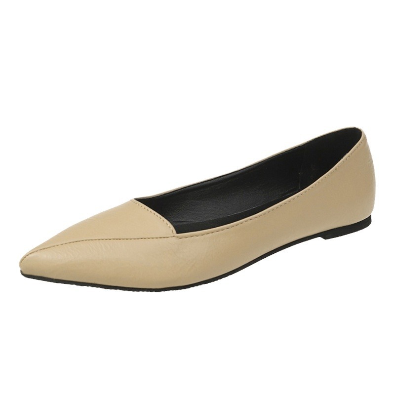 2024 New Spring Korean Edition Versatile, fashionable and casual flat, shallow toe bean shoes for women, anti-slip pointed-toe women's single shoes Item Picture