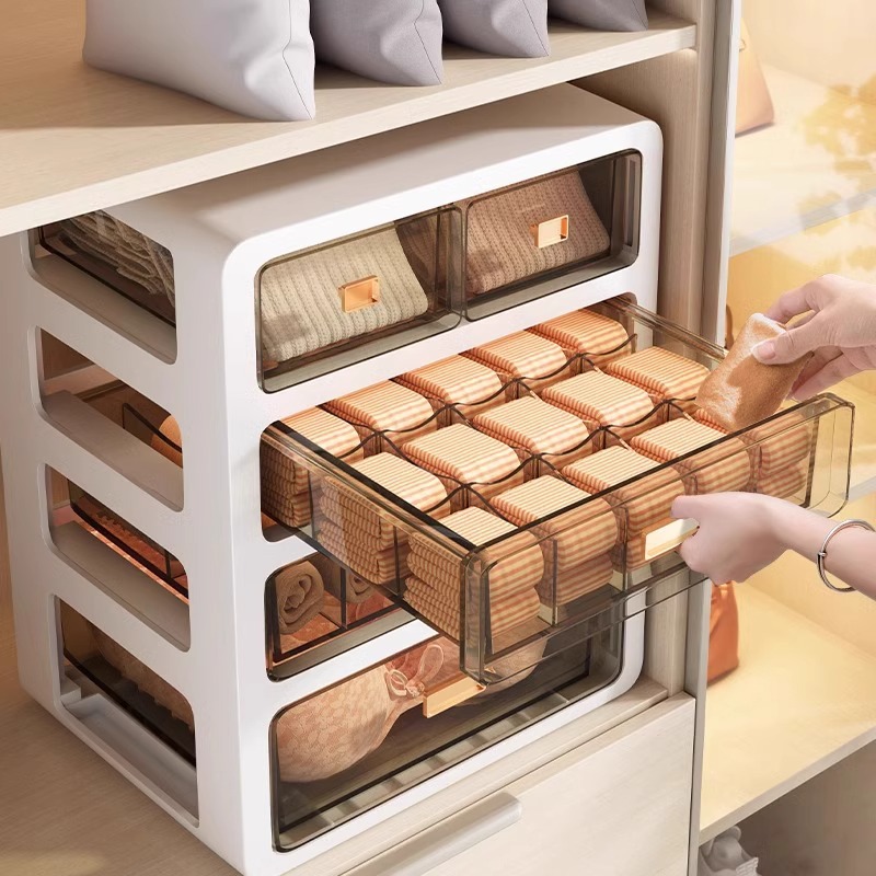 Underwear and underpants storage box, household drawer-type socks and close-fitting clothes storage box, wardrobe layering magic tool, organizing cabinet details Picture