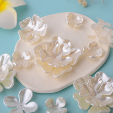 仿贝壳花塑料玫瑰花树脂花朵仿珍珠花片diy手工材料饰品制作材料