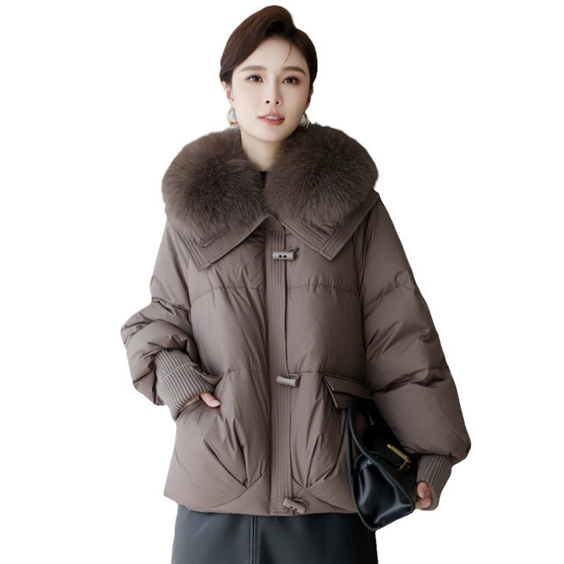 2023 New Fur Fur Collar Down Coat Winter Women's Casual Loose Duck Down Coat Tide Item Picture