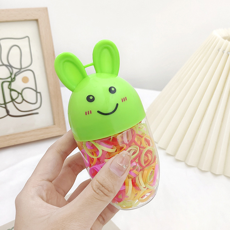 Disposable Rubber Band Jelly Color Hair Band Cartoon Rabbit Is Not Easy To Break Children's Rubber Band High Ponytail Hair Band Specification drawing