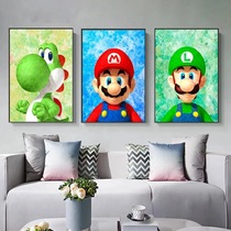 Mario Super Mario Game cartoon cartoon sofa living room background wall children's room decorative painting mural