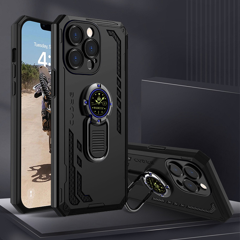 Cross-border exclusive IPHONE INFINIX ZTE magnetic stand phone case, Speedmaster Ring two-in-one phone case Application Scenario