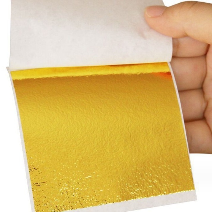 DIY nail painting scrap gold leaf