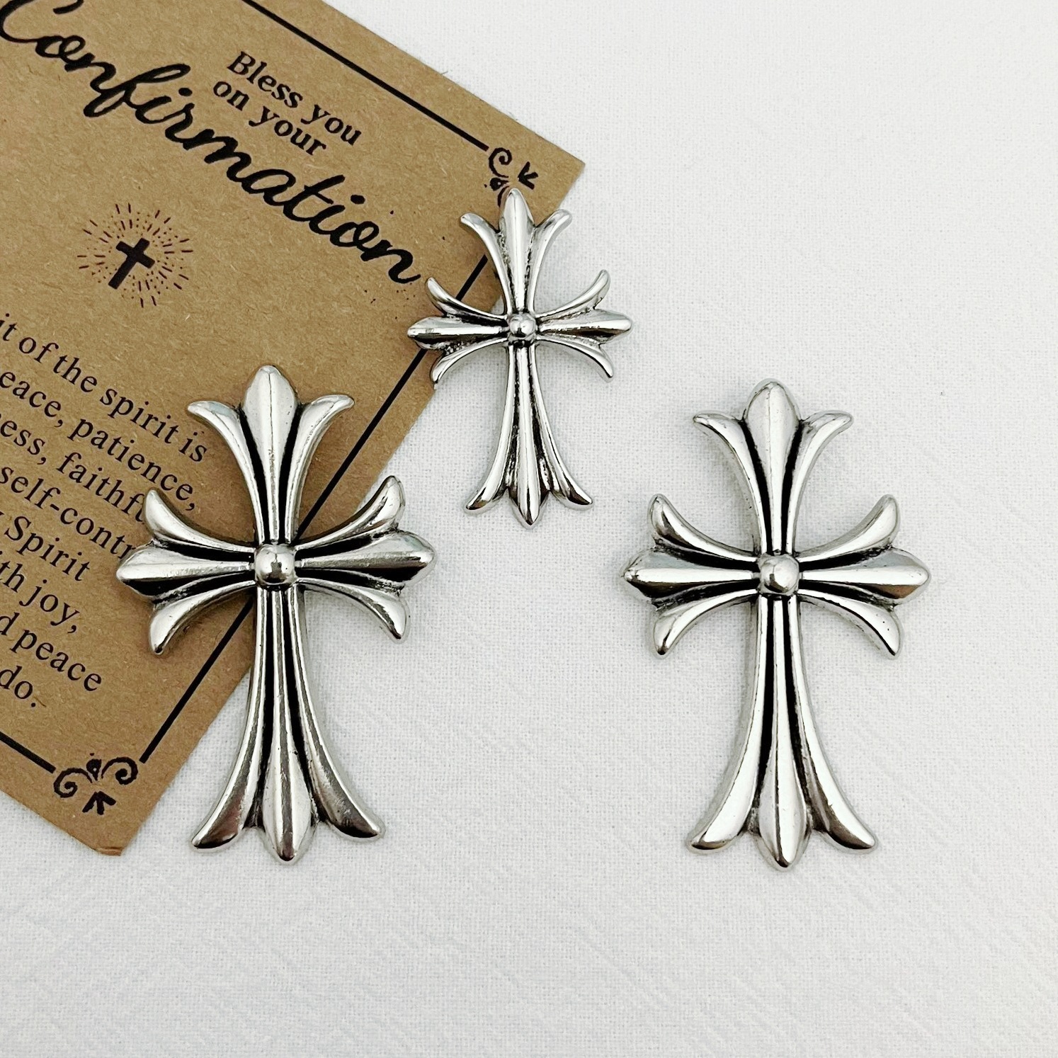 DIY合金饰品大号十字架时尚个性复古项链钥匙扣吊坠挂件批发细节图