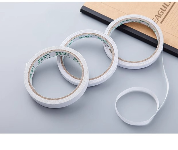 双面胶白色纸胶带强力不留痕小胶纸文具胶带胶带纸可手撕粘胶批发详情7
