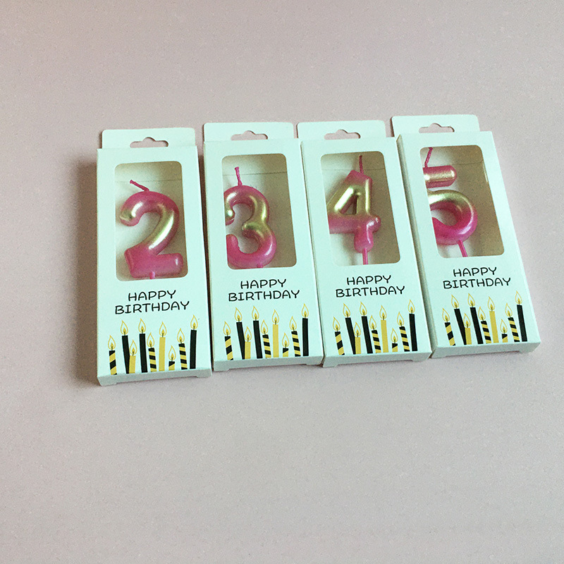 New boxed gradient digital birthday candles, cake decorations and surprise party supplies Application Scenario