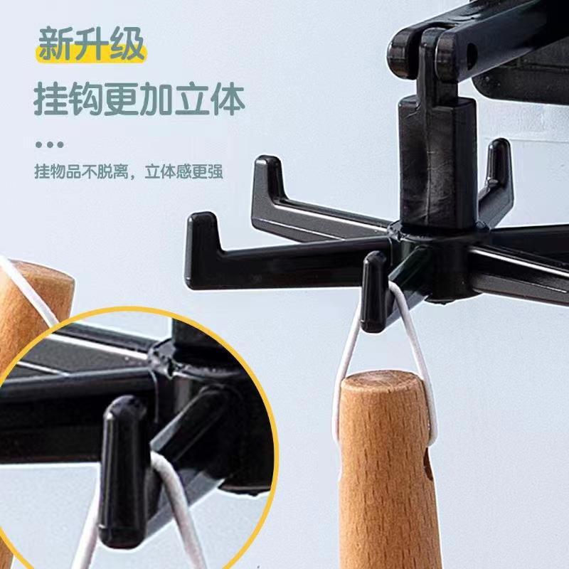 The kitchen multi-functional storage 360-degree rotating wall-mounted adhesive hook is a powerful and creative rotating hook for hanging on the wall Application Scenario