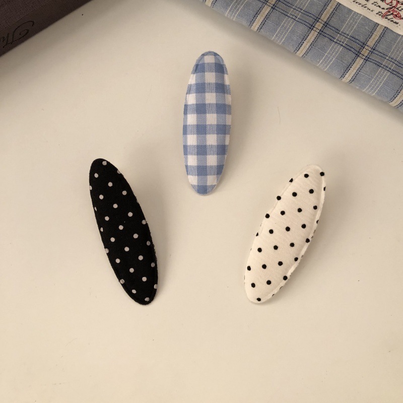 Korean-style simple polka dot fabric BB clips, fashionable makeup clips, bangs clips, elegant side clips, back of the head hair clips and hair accessories pic 4