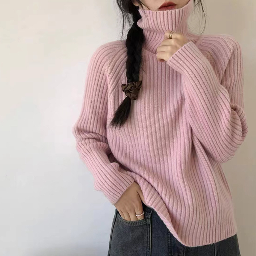 高领毛衣女厚秋冬2024新款亮闪软糯慵懒风宽松外穿跨境针织打底衫详情47