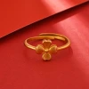 Chuangmei Jewelry's 24K gold four-leaf clover open ring is a unique and retro design for women's wedding rings details Picture